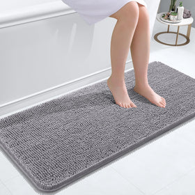 OLANLY bathroom runner in soft chenille for cozy feet and warmth.
