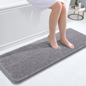 OLANLY bathroom runner rug 47x17 with soft chenille for cozy feet.