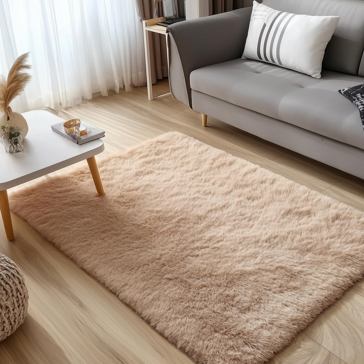 OLANLY bedroom rug features non-slip backing for safe, stable placement.