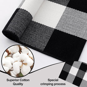 OLANLY Buffalo Plaid Rug folded shipment arrives compactly and flattens easily.