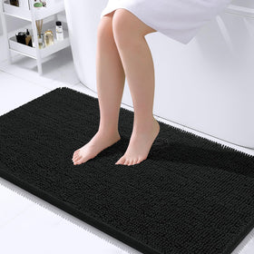 OLANLY chenille bath rug with soft pile offers cozy comfort after showers.