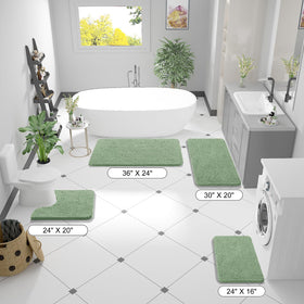 OLANLY chenille rug creates a cozy stepping spot in any bath