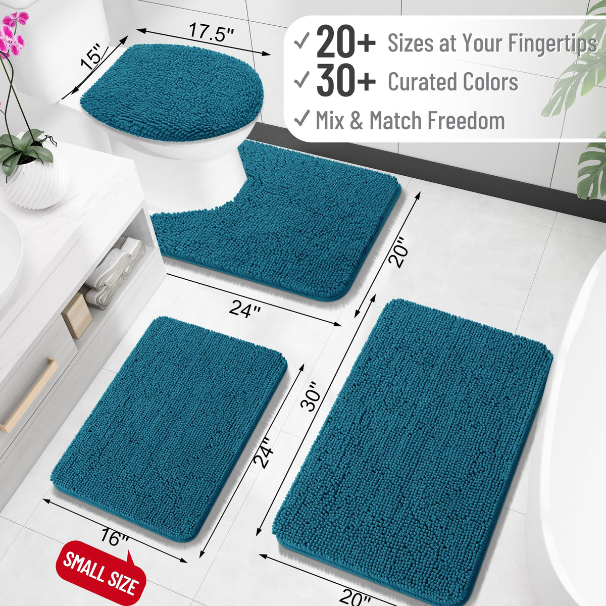 OLANLY chenille soft bath mat for warm, cozy steps after showers