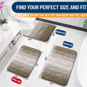 OLANLY Coffee bath mat absorbent shag pile traps moisture for quick drying.