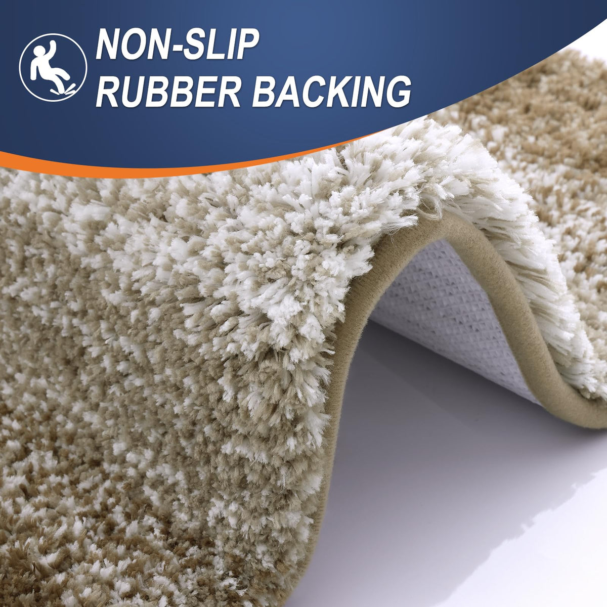 OLANLY Coffee bath mat machine washable for easy care.