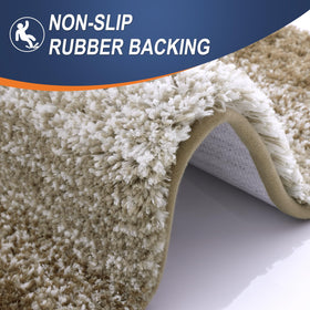 OLANLY Coffee bath mat machine washable for easy care.