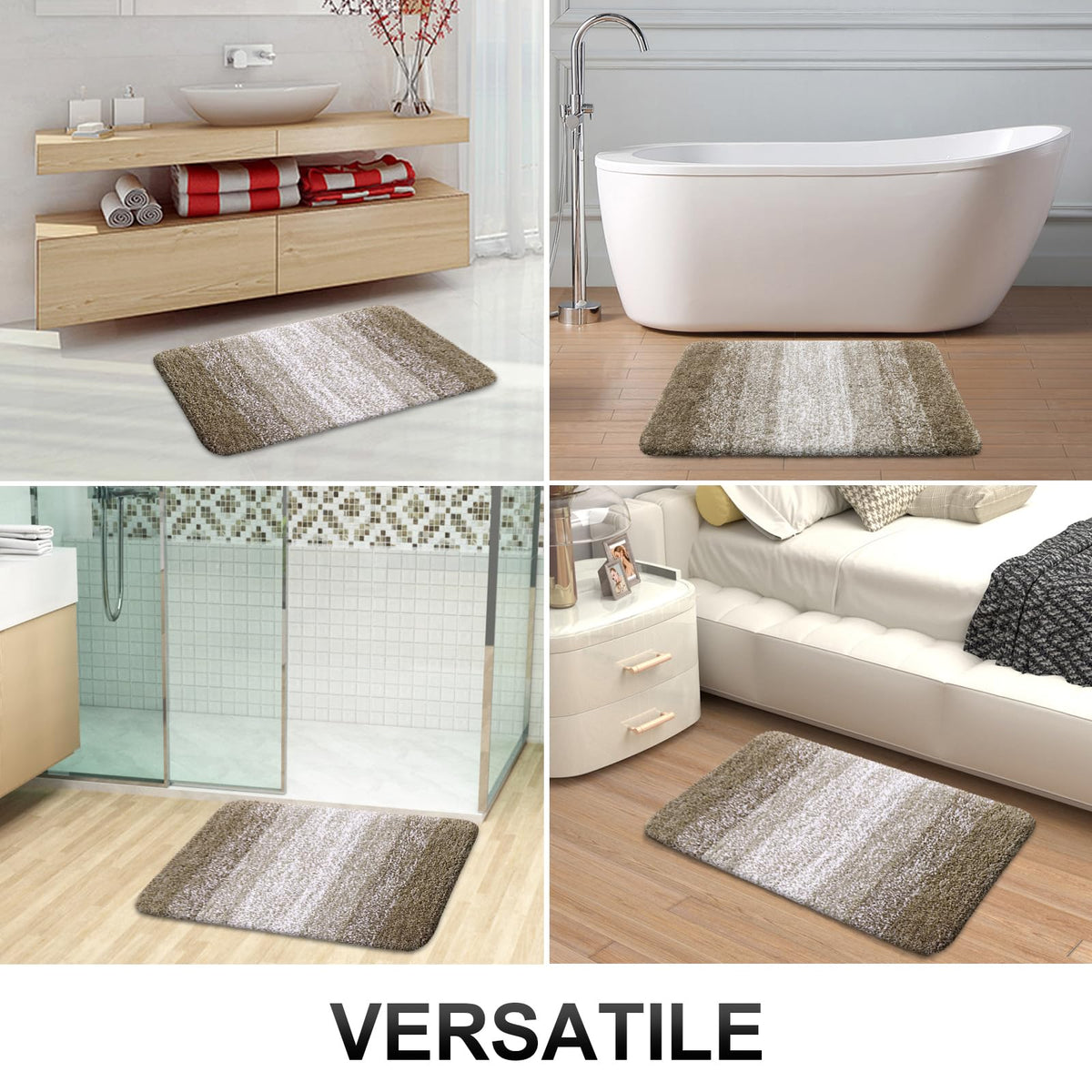 OLANLY Coffee bath mat ideal for sinks, showers, and tub areas.