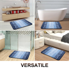 OLANLY complementary navy shower curtain ensemble to complete the look