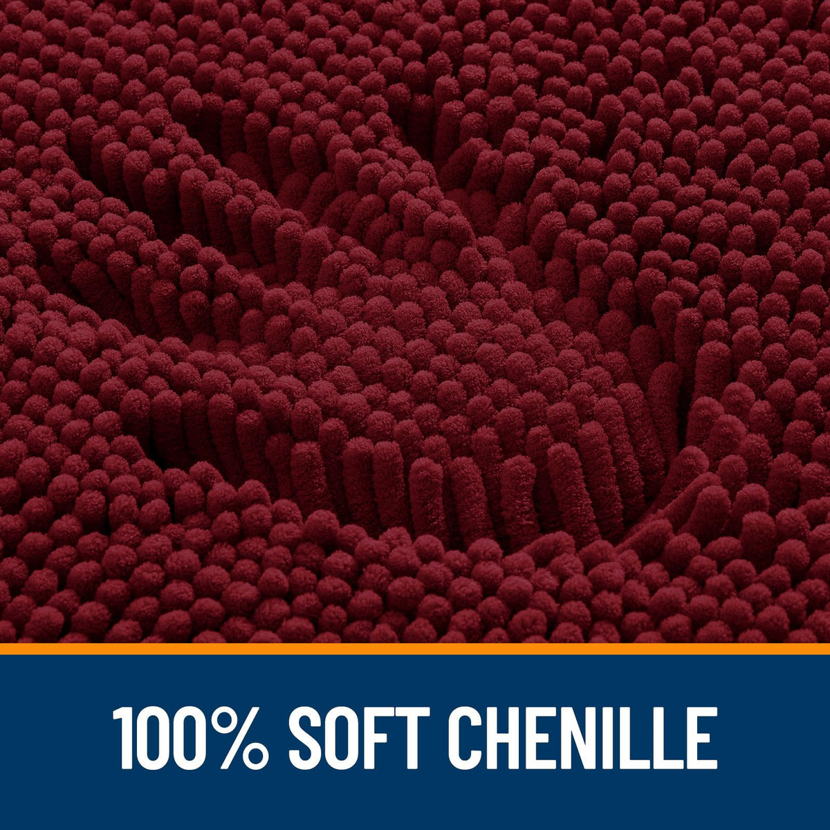 OLANLY dense absorbent chenille keeps floors clean and dries feet quickly.