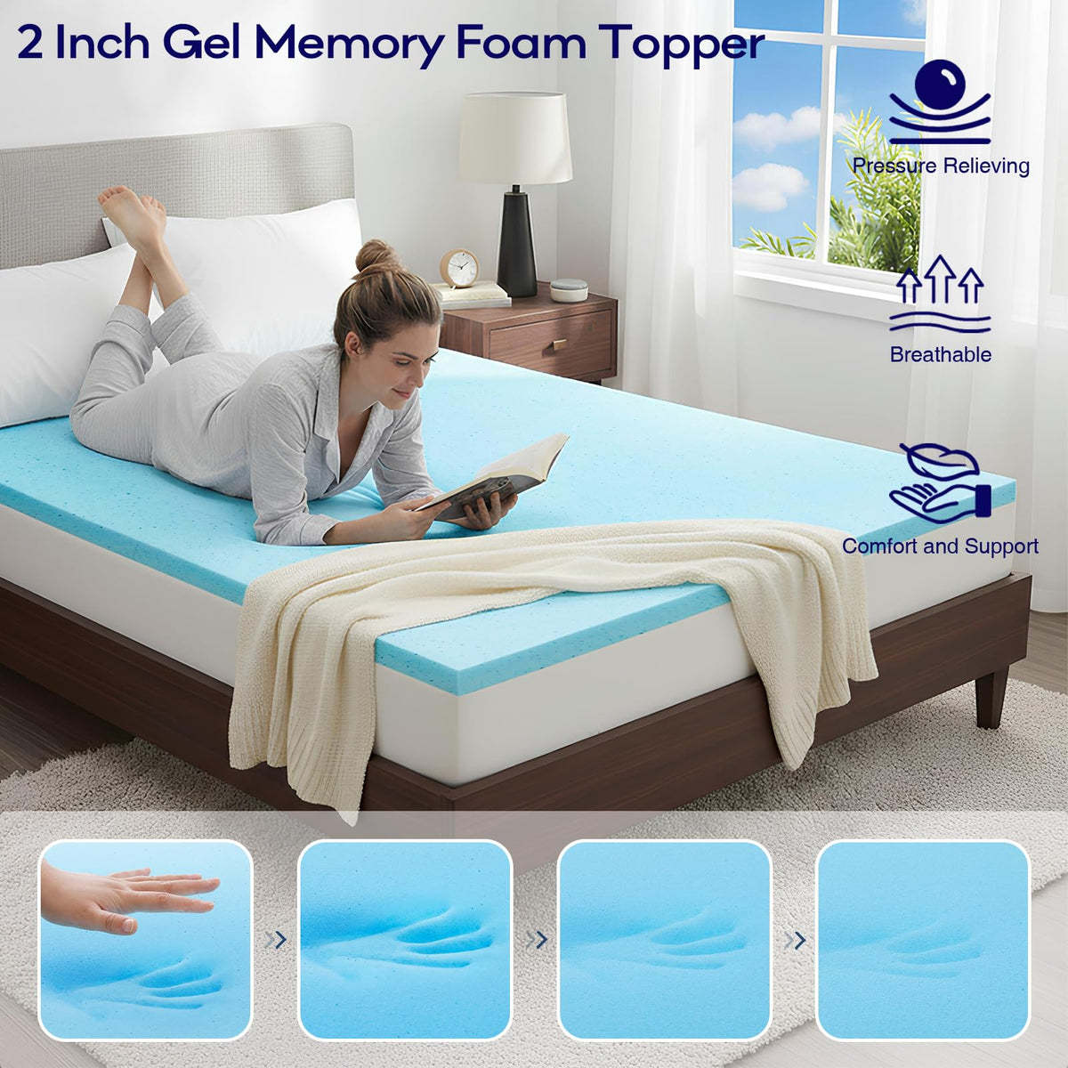 OLANLY diamond-stitch pillow top enhances airflow.