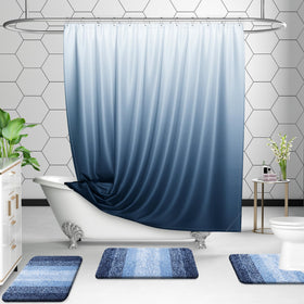 OLANLY extra-soft microfiber bath mat in navy provides plush comfort