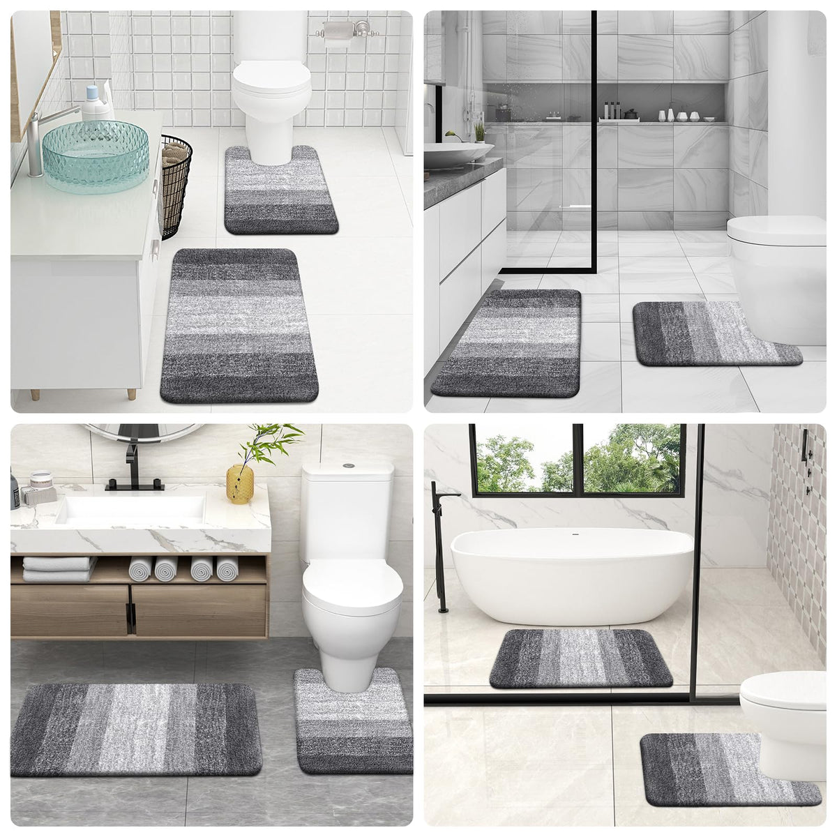 OLANLY geometric design adds modern style and soft support to bathrooms.