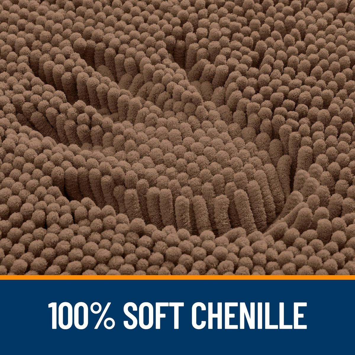 OLANLY Mocha machine-washable bath mat for easy care