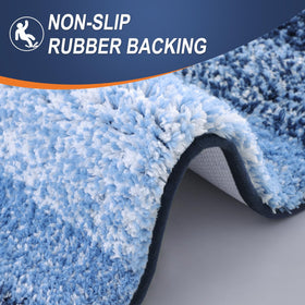 OLANLY machine-washable navy bath rug for easy care