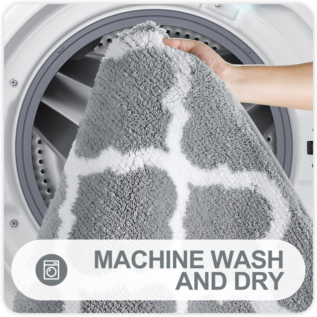 OLANLY machine-washable rug set for easy cleaning and long-lasting color