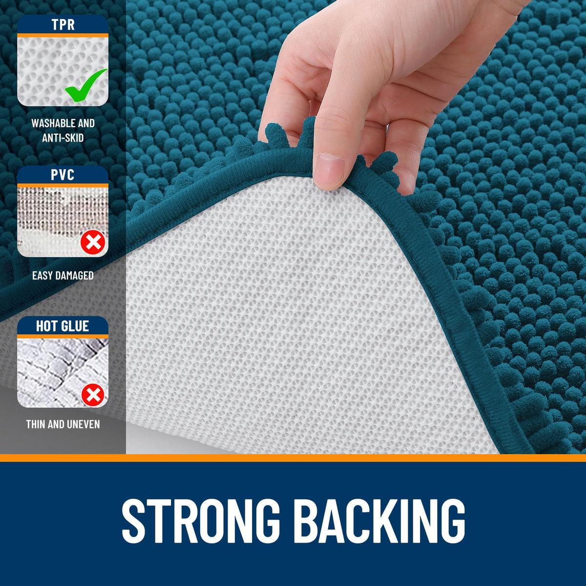 OLANLY machine-washable bath rug for easy care