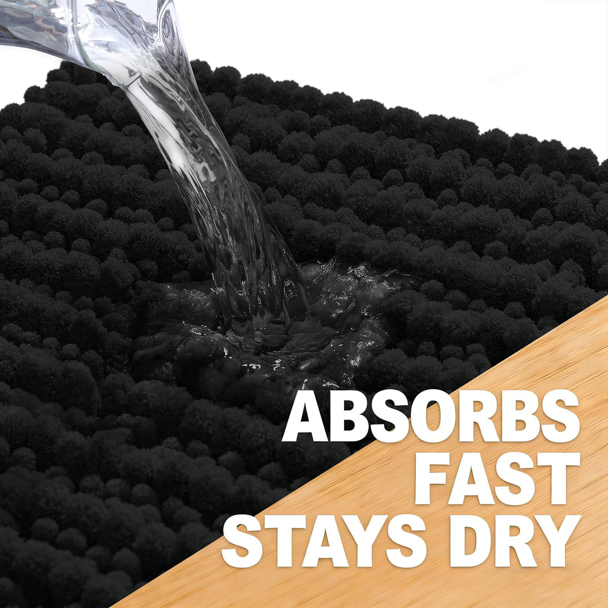OLANLY machine-washable bath rug for easy cleaning and quick-dry performance