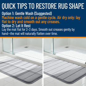 OLANLY Memory Foam Bath Mat with coral velvet surface delivers warm, cozy comfort.