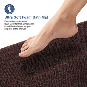 OLANLY memory foam bath mat with velvet top for plush, spa-like softness.