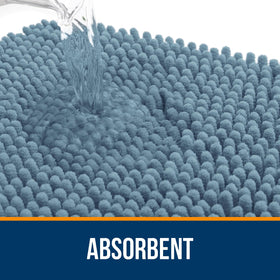 OLANLY fade-resistant microfiber mat dries quickly after showers.