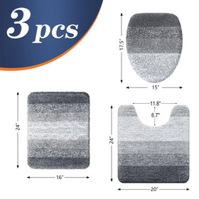 OLANLY U-shaped toilet mat with non-slip backing for safer bathroom steps.