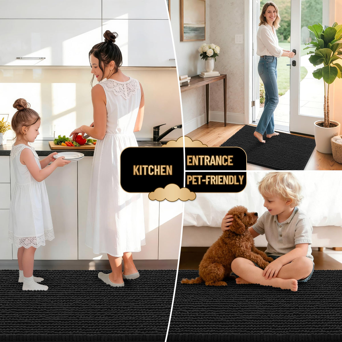 OLANLY multi-purpose bath rug suitable for vanity and bath