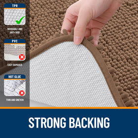 OLANLY Mocha multi-purpose rug suitable for bath and vanity