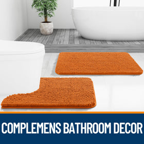 OLANLY multi-use bath rug adds comfort in bath, vanity, or entry.