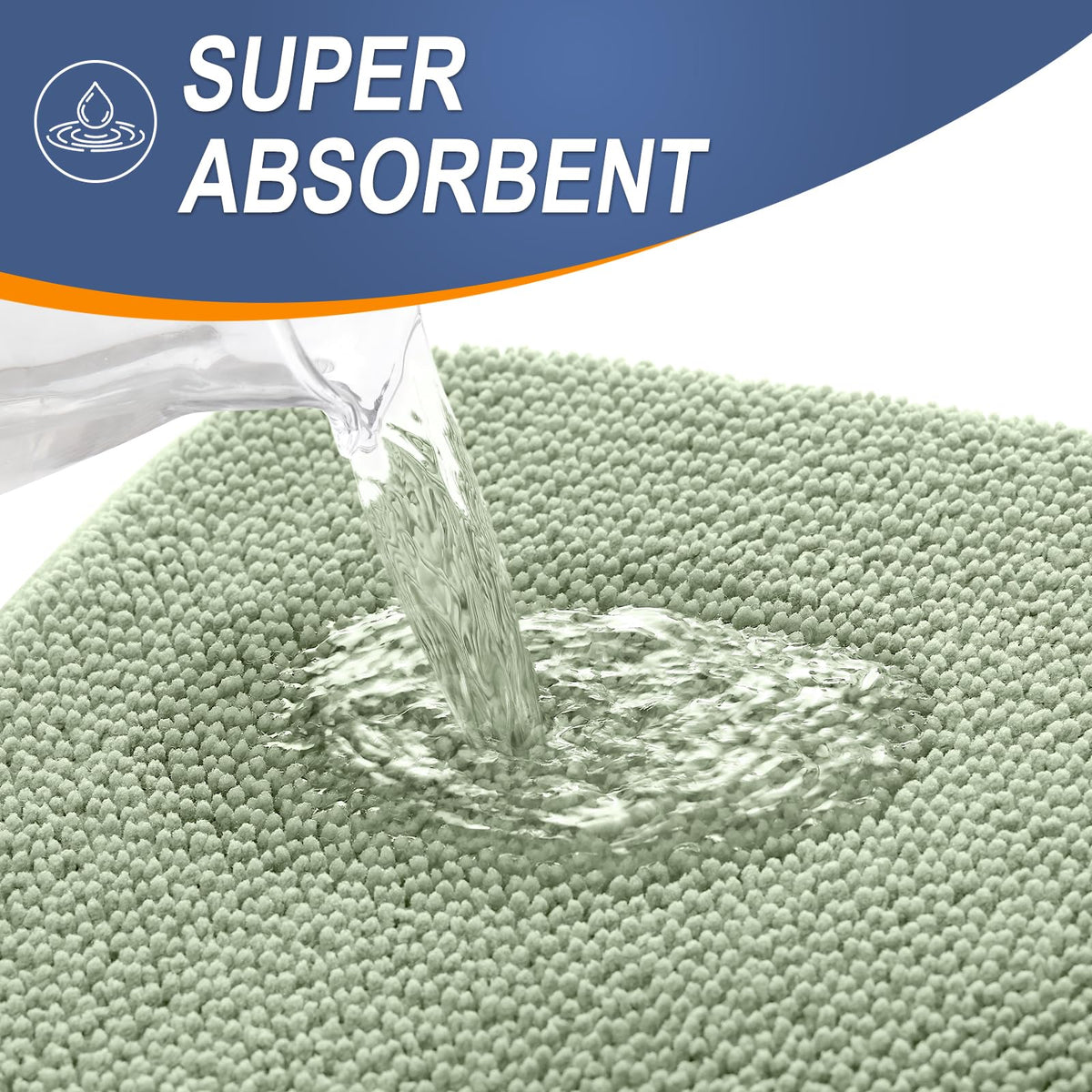 OLANLY bath mat with non-slip PVC backing ensures stable footing on smooth floors.
