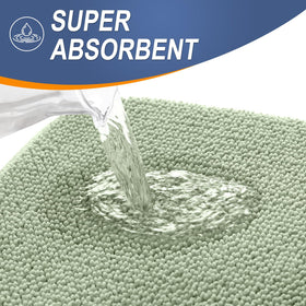 OLANLY bath mat with non-slip PVC backing ensures stable footing on smooth floors.
