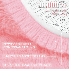 OLANLY pink round rug packaging shows compact, eco friendly shipping