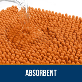 OLANLY quick-dry chenille rug cleans easily after showers.
