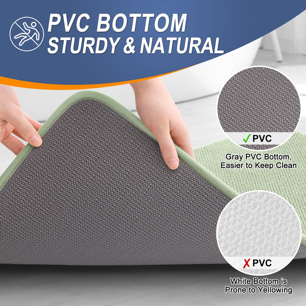 OLANLY rapid-drying memory foam surface dries quickly for reuse after showers.