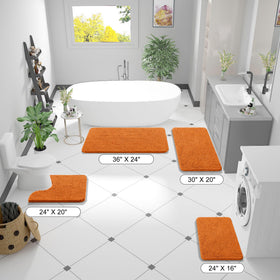 OLANLY rug with rubber backing provides stable footing on slick bathroom floors.