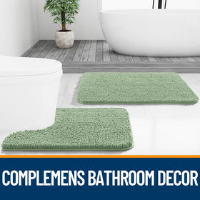 OLANLY sage green bath decor blends with any bathroom style.