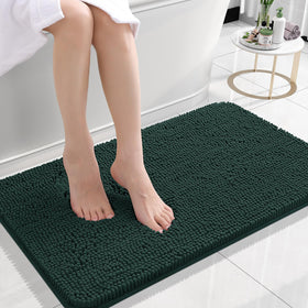 OLANLY bath rug chenille texture close-up shows plush softness for cozy feet