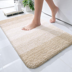 OLANLY small bathroom rug 24x16 with soft microfiber for warm feet.