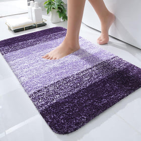 OLANLY small bathroom rug in violet enriches comfort on cold bathroom floors.