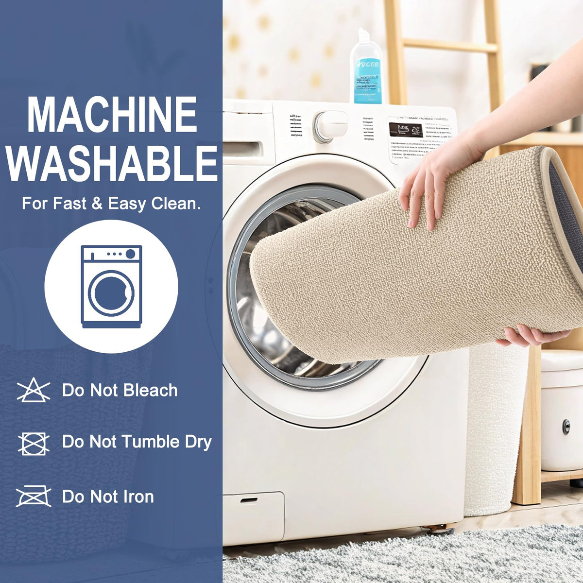 OLANLY bath mat beige tone blends with any bathroom style