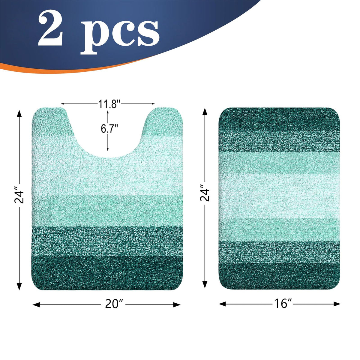 OLANLY toilet contour rug 24x20 in blackish green enhances bathroom layout.
