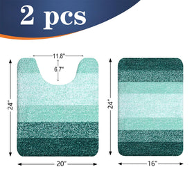 OLANLY toilet contour rug 24x20 in blackish green enhances bathroom layout.