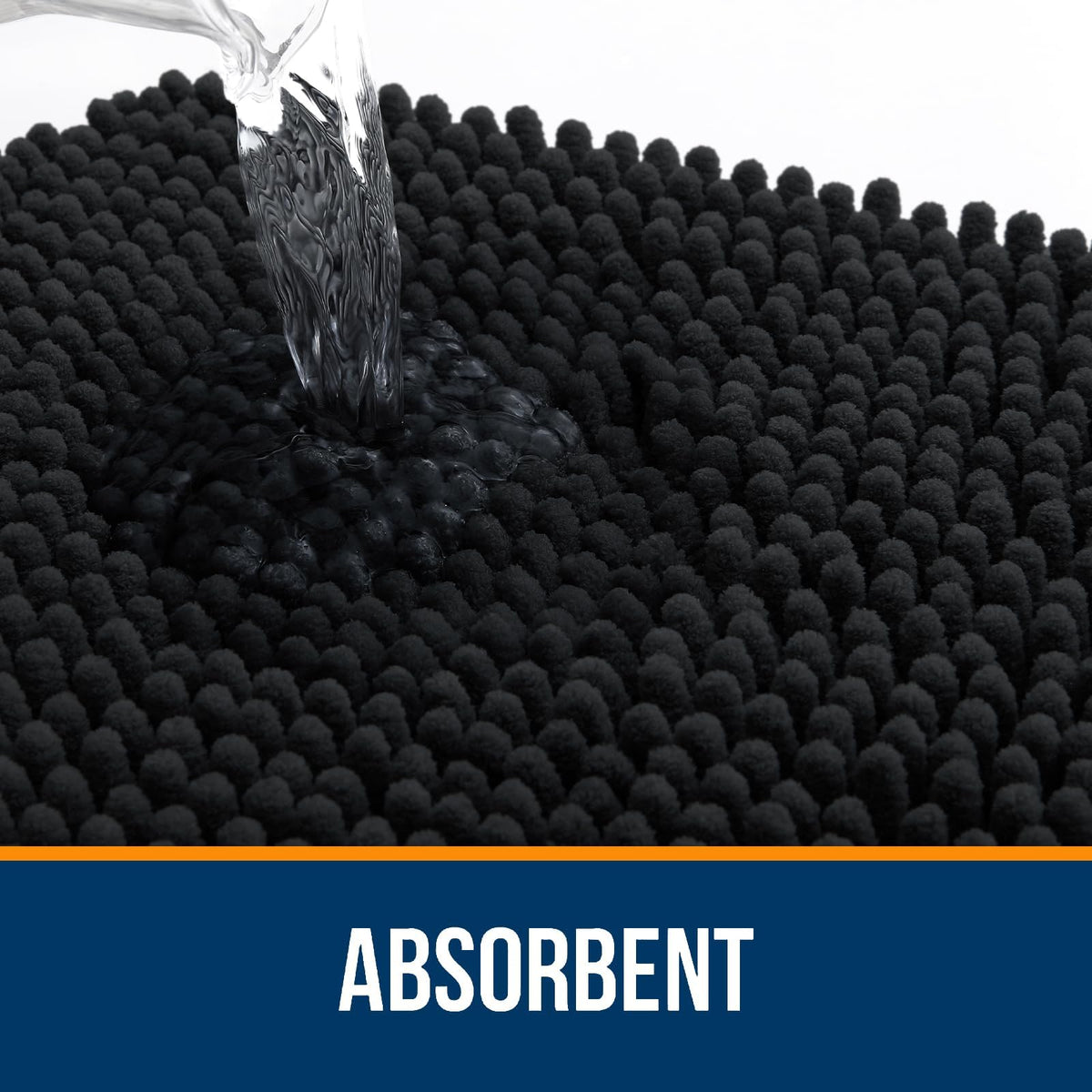 OLANLY rug with textured rubber backing for stable placement