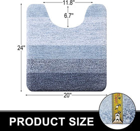 OLANLY toilet rug blue plush mat adds warm softness to chilly mornings.
