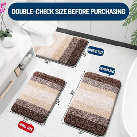 OLANLY U-shaped contour toilet rug provides a snug non-slip fit.