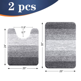 OLANLY U-shaped toilet rug grey provides cohesive framing around the toilet area.