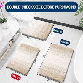 OLANLY U-shaped toilet rug provides front-of-toilet support and quick-dry convenience.
