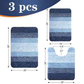 OLANLY U-shaped contour rug complements toilet space with soft, quick-dry fibers.
