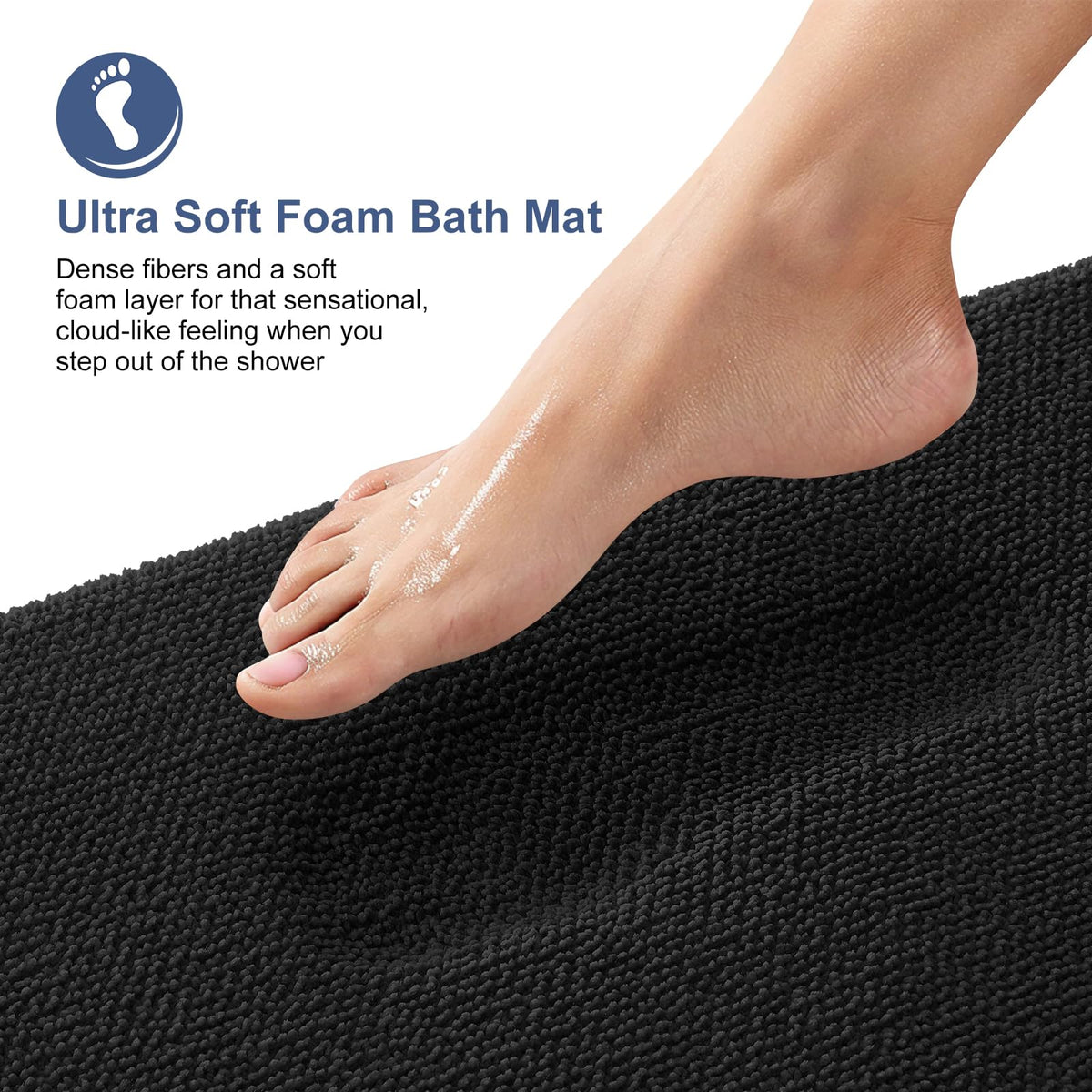 OLANLY velvet memory foam outer with coral texture adds bathroom luxury.