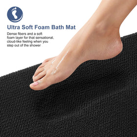 OLANLY velvet memory foam outer with coral texture adds bathroom luxury.