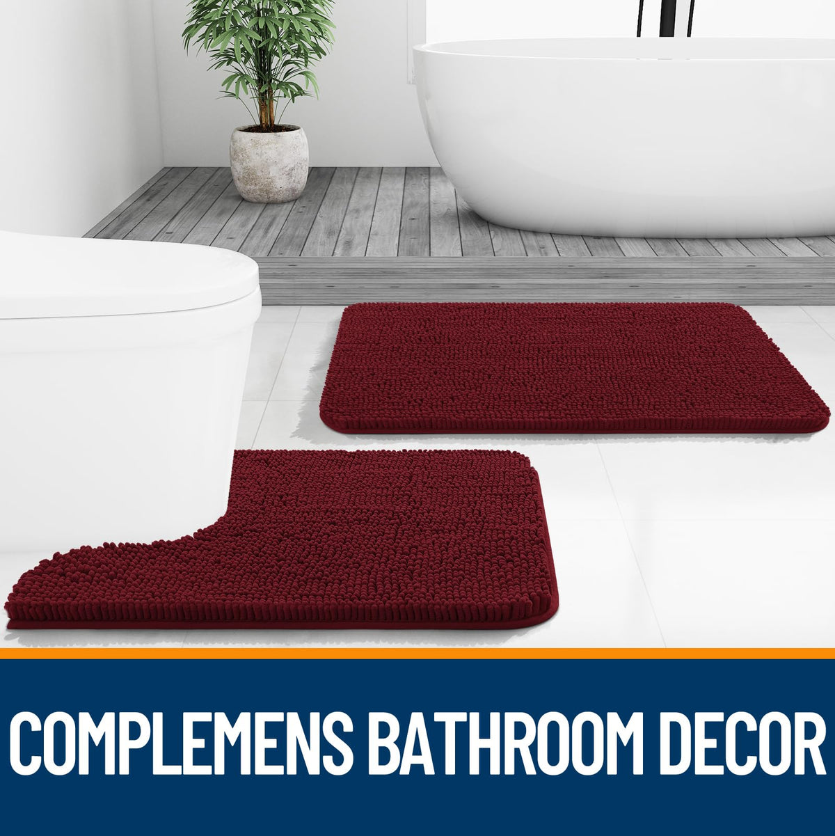 OLANLY versatile bath rug suits in front of sinks or tubs.
